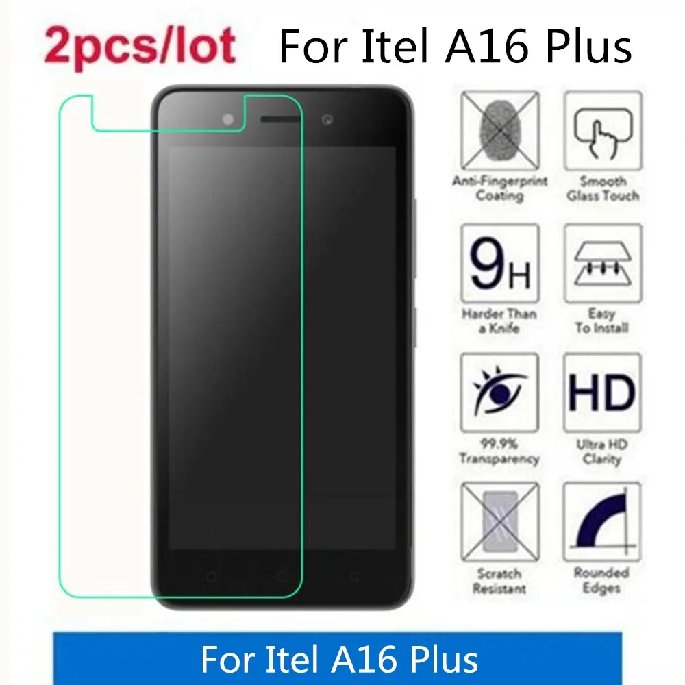 2 шт./партия для Itel A16 Plus закаленное стекло 9H 2.5D Премиум Защитная пленка экрана