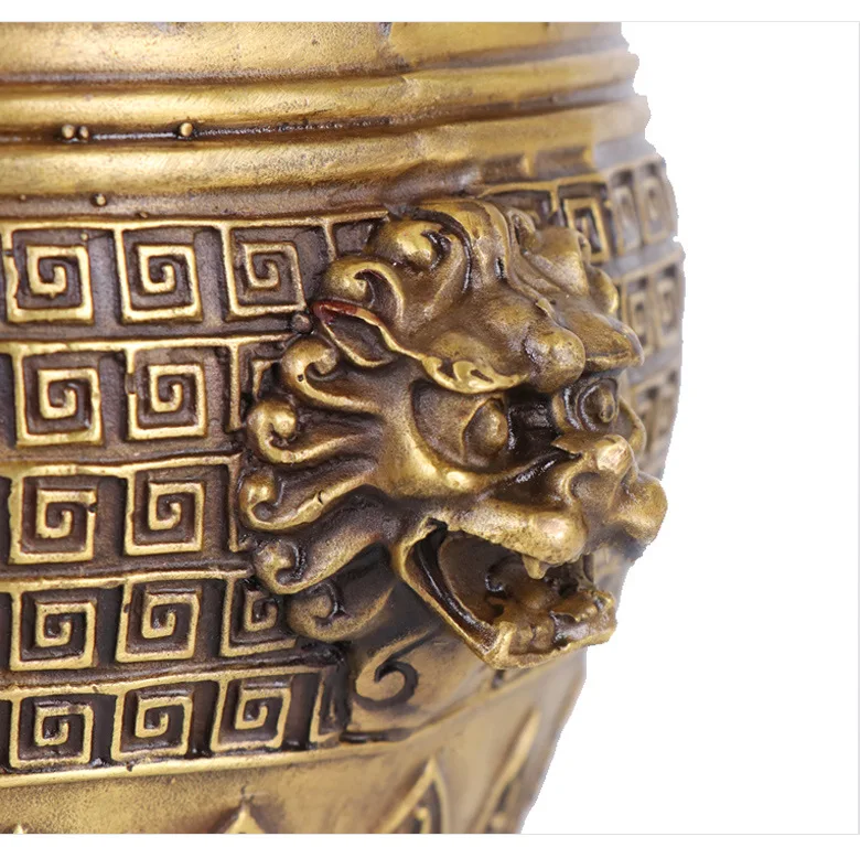 

LAOJUNLU Pure Copper Make Money Everywhere Four Gold Toad Cylinders Cornucopia Ornaments Lucky, Length 20 high 20 cm