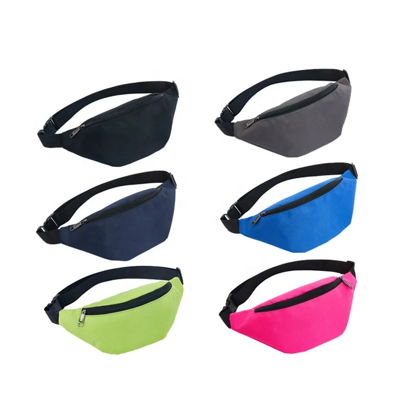 Wholesale Fashion Cheap Neon Oxford Custom Logo Outdoor Fitness Travel Sport Waterproof Fanny Pack Woman Waist Bag For Running