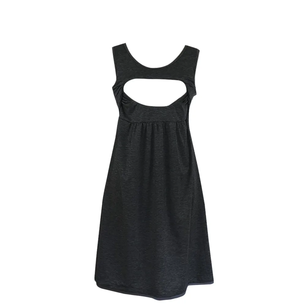 

2019 Women's Sleeveless Maternity Dress Empire Waist Nursing Breastfeeding Dress