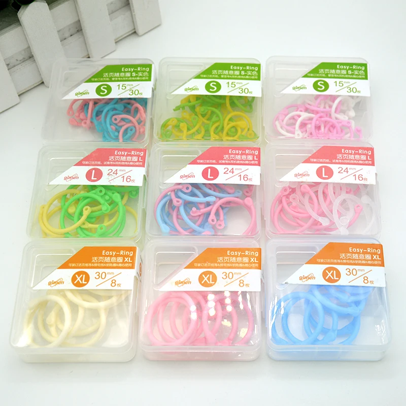

Creative Plastic 30mm/24mm/15mm Multi-Function Circle Ring DIY Albums Loose-Leaf Book Binder Office Binding Supplies