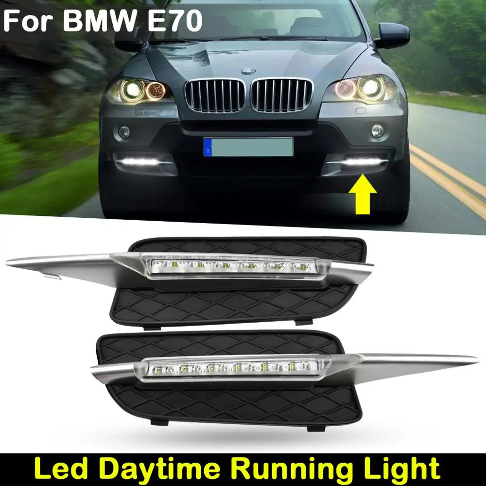 2 предмета в комплекте для BMW E70 X5 2007-2009 Белый светодиодный DRL светильник дневные