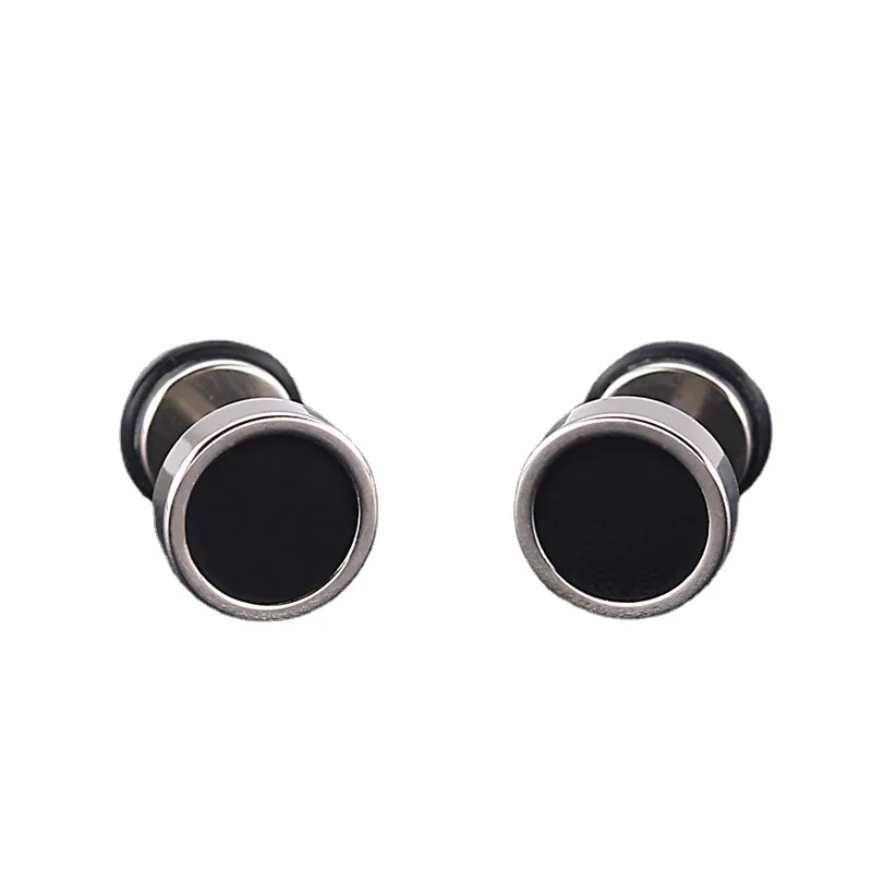

Korean Fashion Round Black Drop Glaze Stud Earrings for Women for Men Black Earrings Titanium Accessories Jewelery 2021 Trend