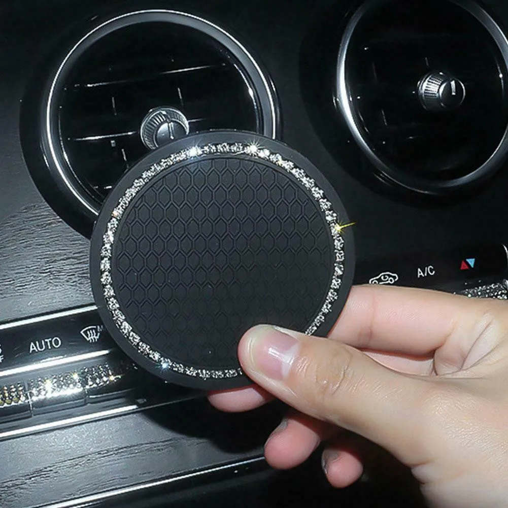 

Parts Car Coaster Replacement Rhinestone Universal 2pcs Accessory Coaster