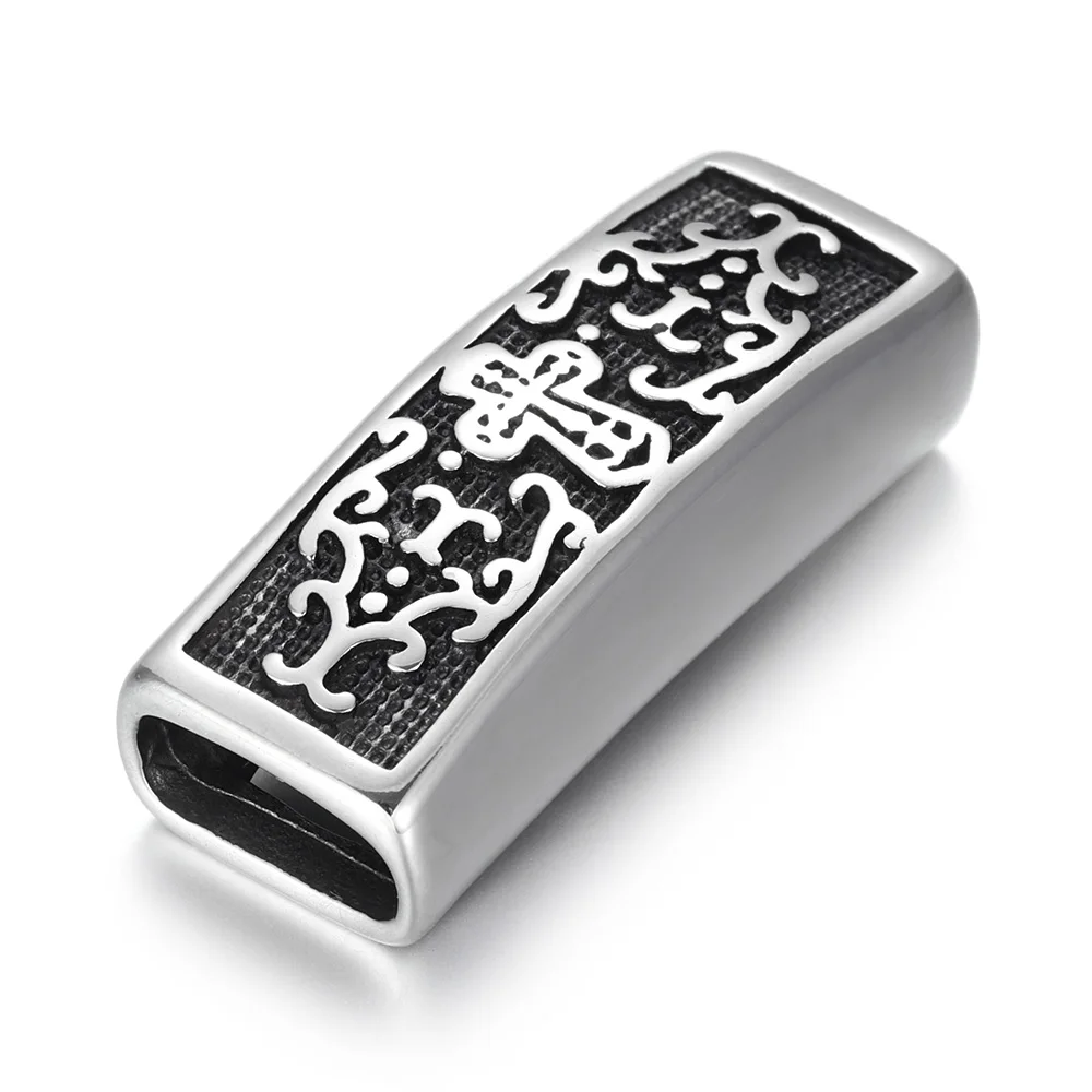 Бусины слайдеры из нержавеющей стали полированные прямоугольные бусины с