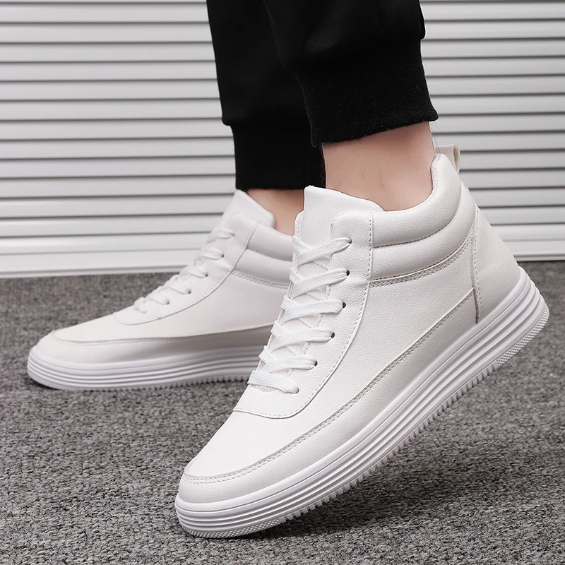 Мужские высокие кроссовки черные теплые кеды повседневная обувь для тенниса