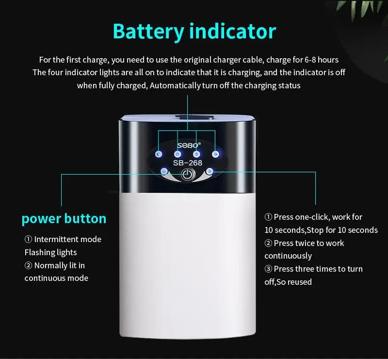 Portable Dual-Purpose Oxygen Pump for Fish Tank Aquarium with Exhaust Air Stone, USB Charging, and Ultra Silent Air Compressor image 3
