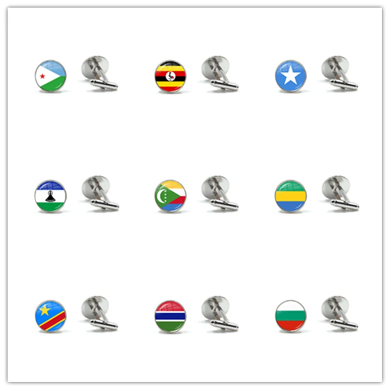 

Джибути, Уганды, Конго, Габон, Коморские Острова, Лесото, Сомали, Болгария, Национальный флаг 16 мм стеклянные запонки кабошон кнопка для пода...