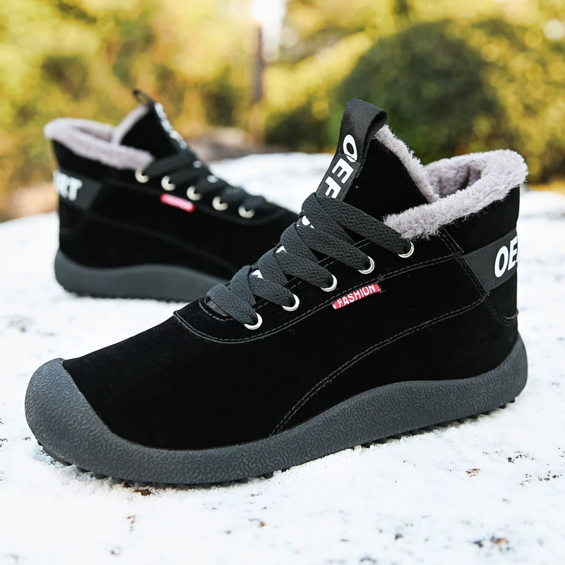 Брендовые мужские зимние ботинки Зимние теплые из плюша Мужские Нескользящие