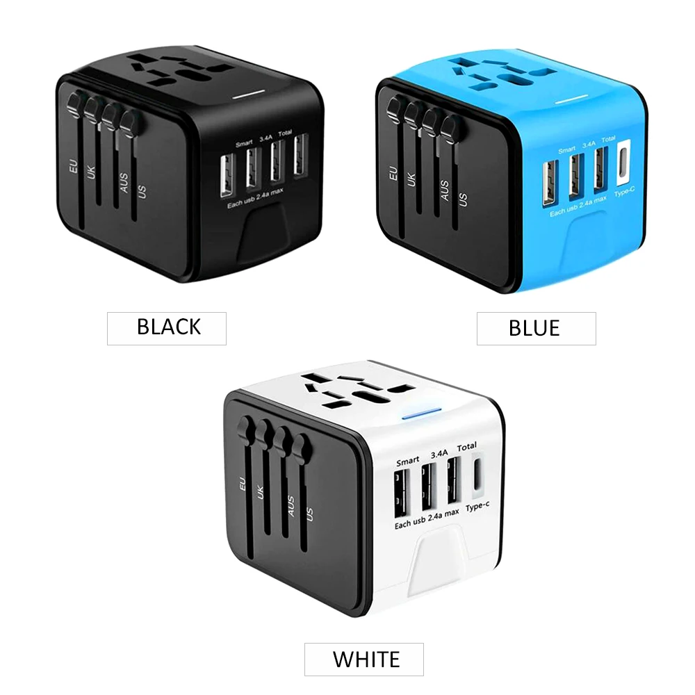 Universal Travel Adapter 4 USB 2.4A Charger AC Power International Wall Plug | Спорт и развлечения