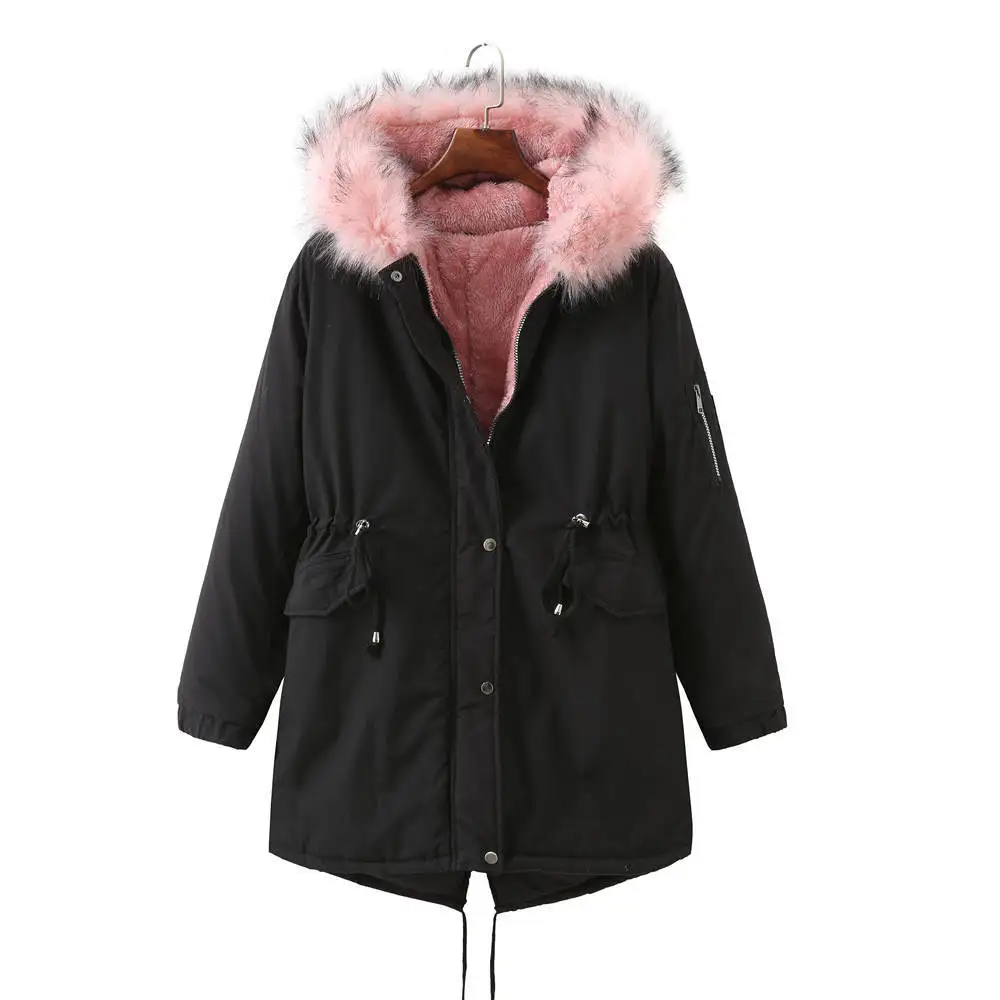 Women New Winter Medium-long Thicken Jacket Outwear Hooded Wadded Coat Slim Parka Cotton-padded Jacket Overcoat Plus Size 4XL