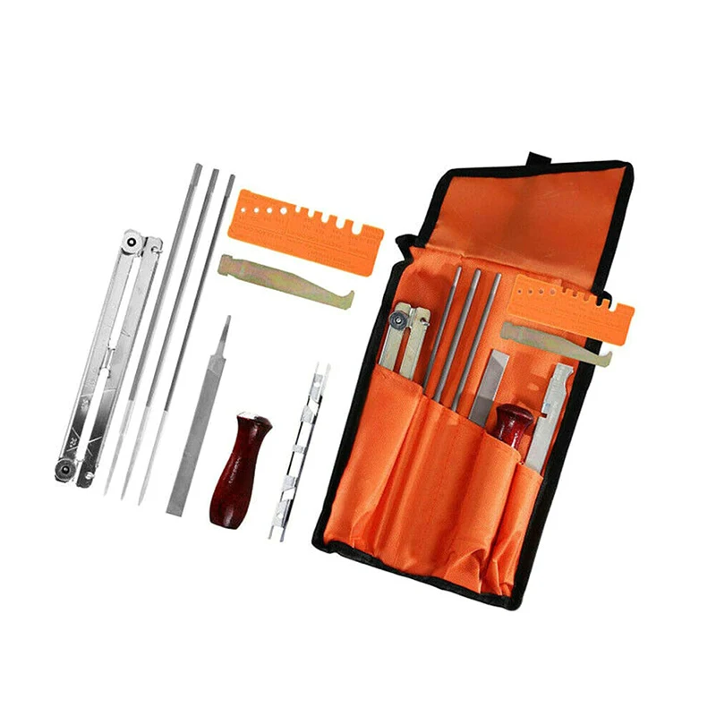 

10x Chainsaw Sharpening File Stihl Filing Kit Chain Sharpen Saw Files Tool Bag File Set Saw File Steel File Chain File Set