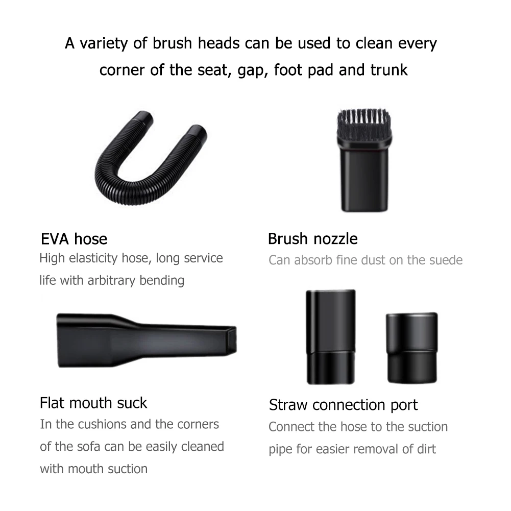 

120W Mini Vacuum Cleaner Wired 4500Pa Rechargeable Wet-Dry Household Handheld for Home Computer Car Power Cleaning