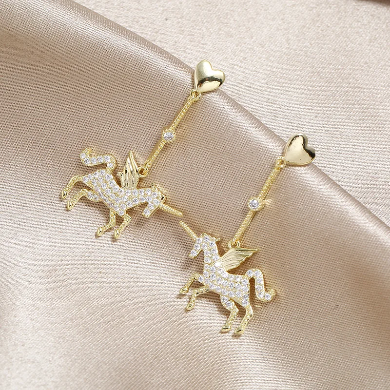 Хорошее качество Лошадь Единорог цепь медь Циркон S925 Роскошные модные массивные