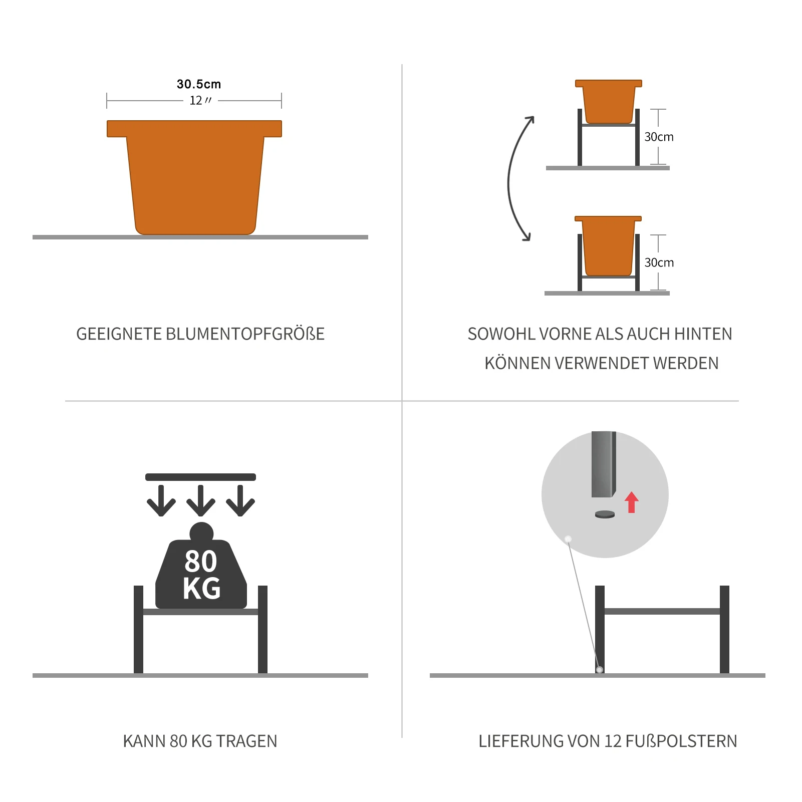 Подставки для растений AWNIC черный Наружный металлический держатель горшков и