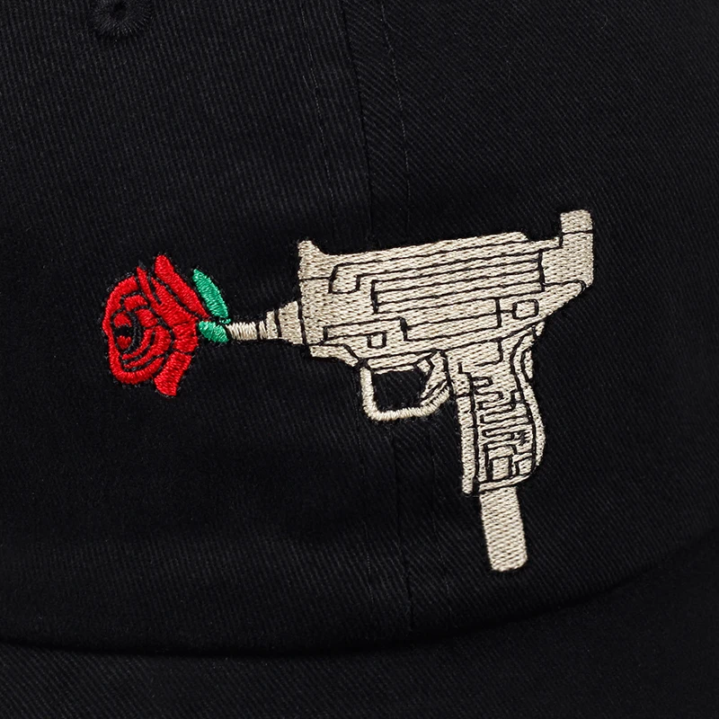 

Uzi Gun Rose Baseball Cap Ak47 Snapback US Fashion Casquette Dad Hat Cotton Unisex Bone de marque Headwear Visor 2021