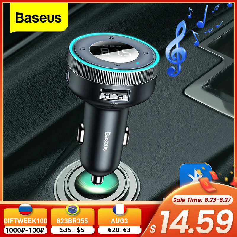 Baseus FM передатчик модулятор Автомобильный Беспроводной Bluetooth 5 0 USB быстрая зарядка