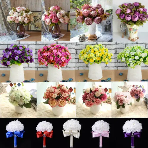 Искусственный шёлковый пион Винтаж украшенные цветами Домашние туфли Свадебная