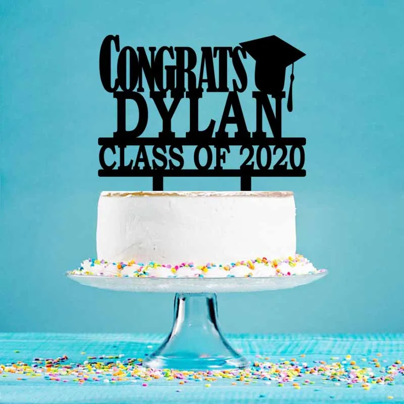 

Personalized Graduation Cake Topper Custom Name Years Congrats Class of 2020 For Graduation Party Cake Decoration Toppers YC091