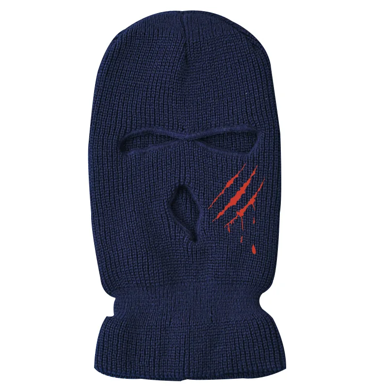 Balaclava Winter Three-hole Knitted Full Face Mask Ski Riding Warm Wool Beanie Sports Men and Women Outdoor Halloween | Аксессуары для