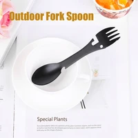 practical stainless steel multi functional bottle opener spoon camping survival edc kit outdoor tool fork