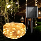 Водонепроницаемая уличная гирлянда на солнечной батарее, 10 м, 100 светодиодов30 м, 300 светодиодов