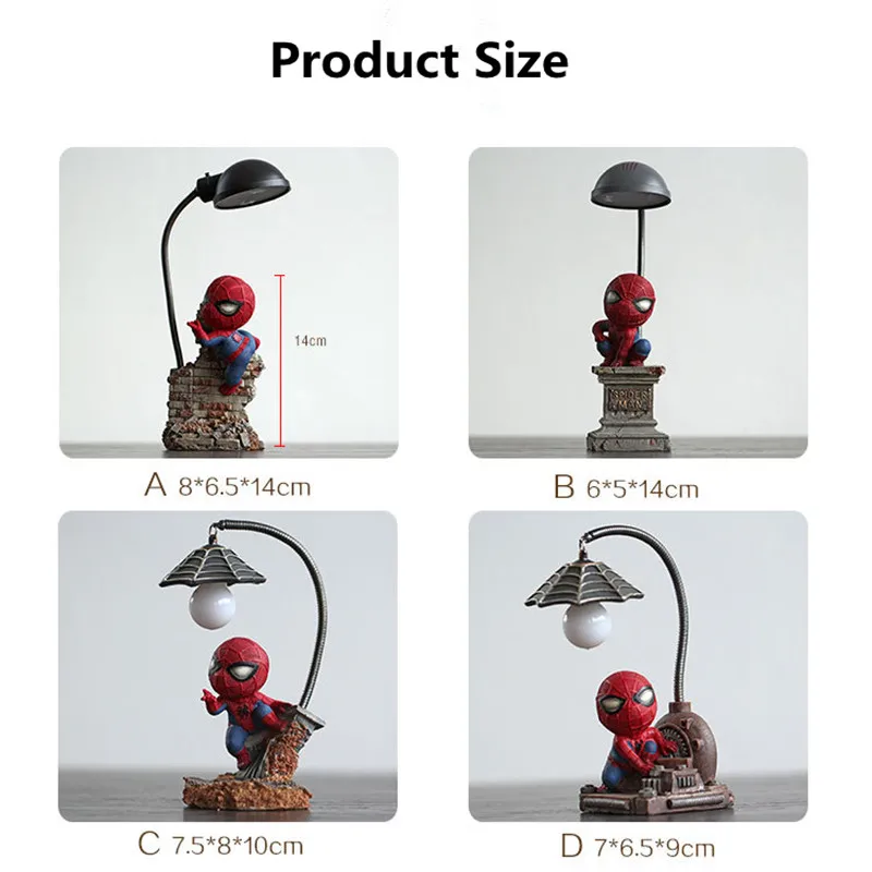Фигурки героев мультфильмов мстители из смолы ночник Человека-паука
