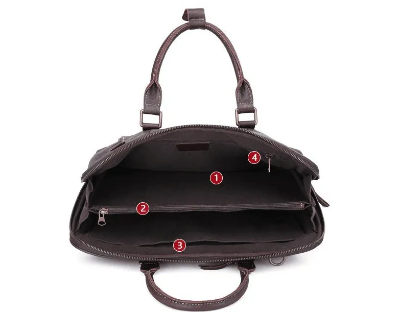 

Genuine leather men fashion large capacity business briefcase office bags