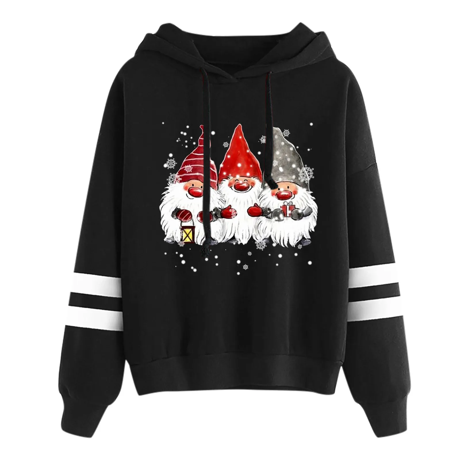 

Harajuku Hoodies Long Sleeve Autumn 2021 Warm Women's Clothing Teens Dwarf Doll Print Hoodies Women Hooded Sweatshirts Christmas