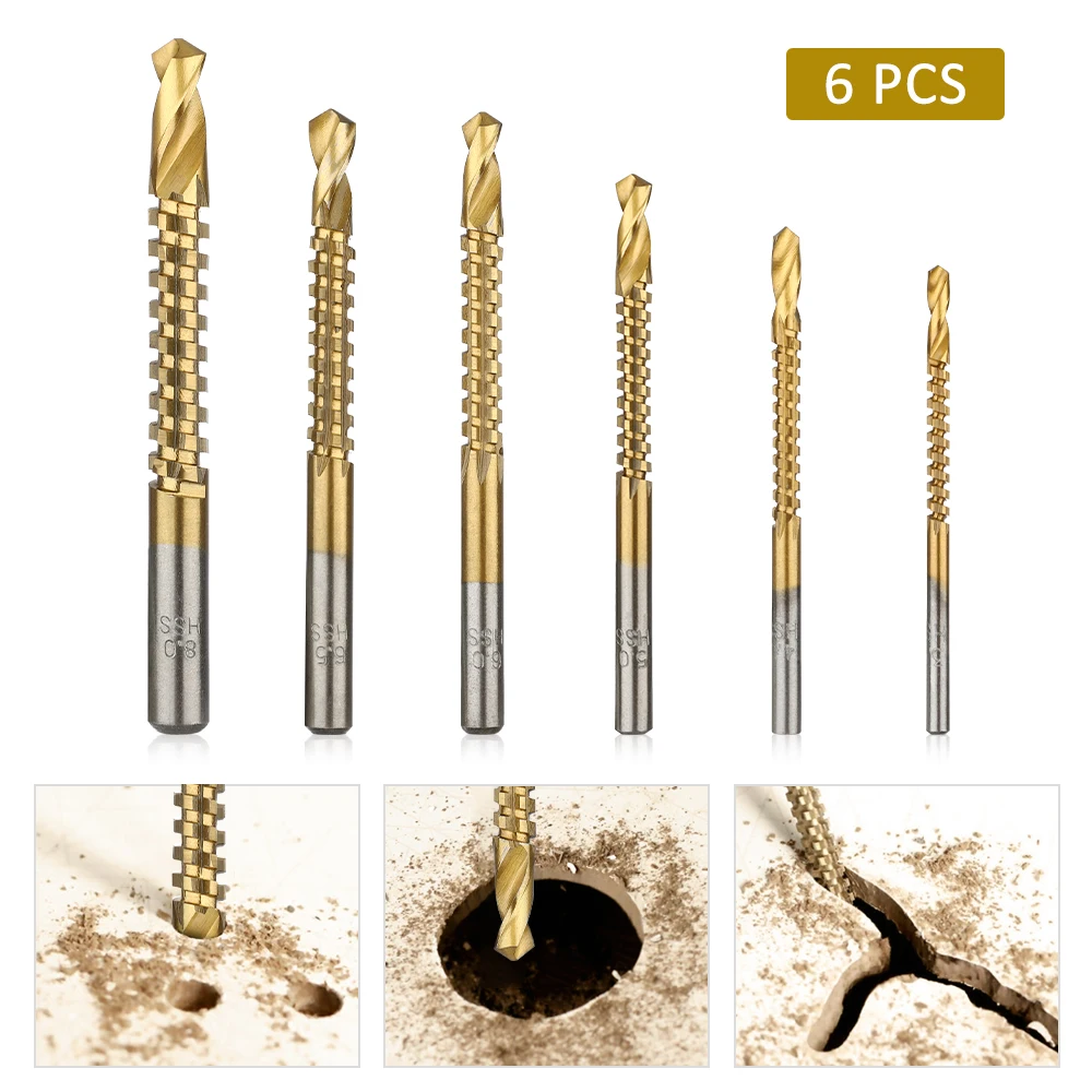 

6pcs Cobalt Drill Bit Set Stainless Steel 3-8mm Cobalt Coated Twist Drill Bits For Metal Wood Drill Hole Cutter Metal Drilling