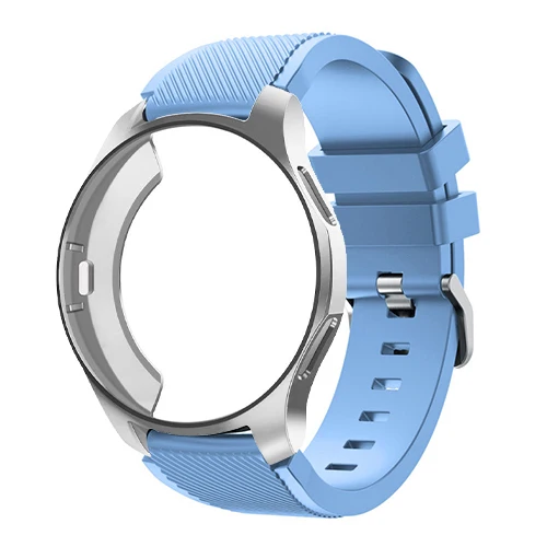 Light blue 13 Ремешок+ чехол для samsung gear S3 Frontier ремешок для Galaxy watch 46 мм 42 м 22 мм ремешок для часов Универсальный защитный ремешок аксессуары для часов 20 - Цвет ремешка: Light blue 13