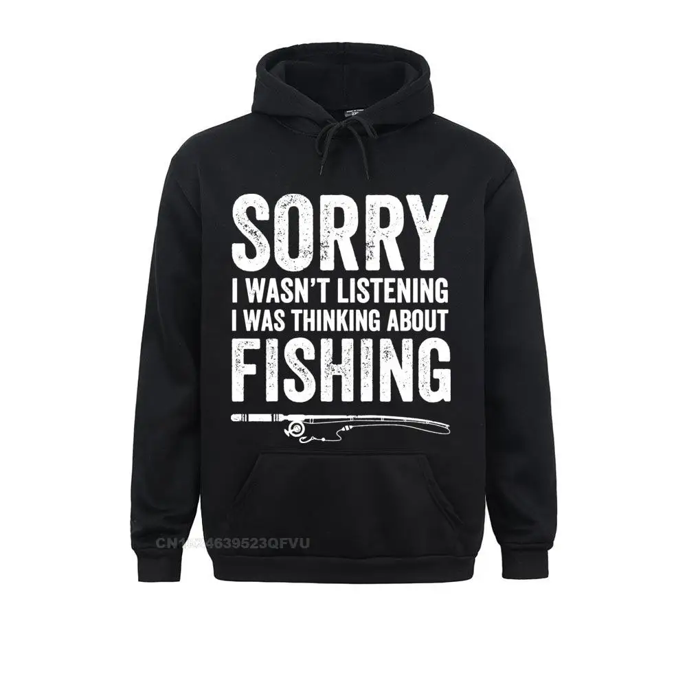 Thinking About Fisherman Hoodies Men Funny Fisher Quote Printed Harajuku Vintage Hoodie Anime Cotton Tees