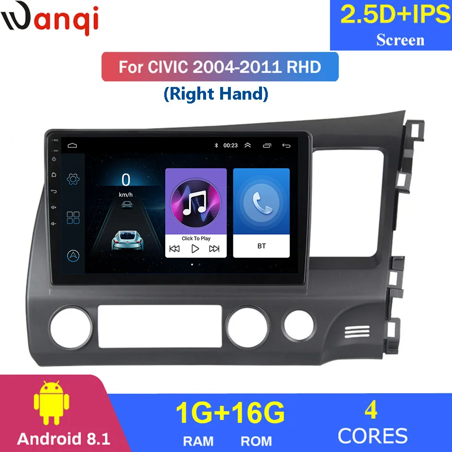 Для Honda civic 2004 2011 RHD автомобильный Радио Мультимедиа Видео плеер навигация gps Android 8