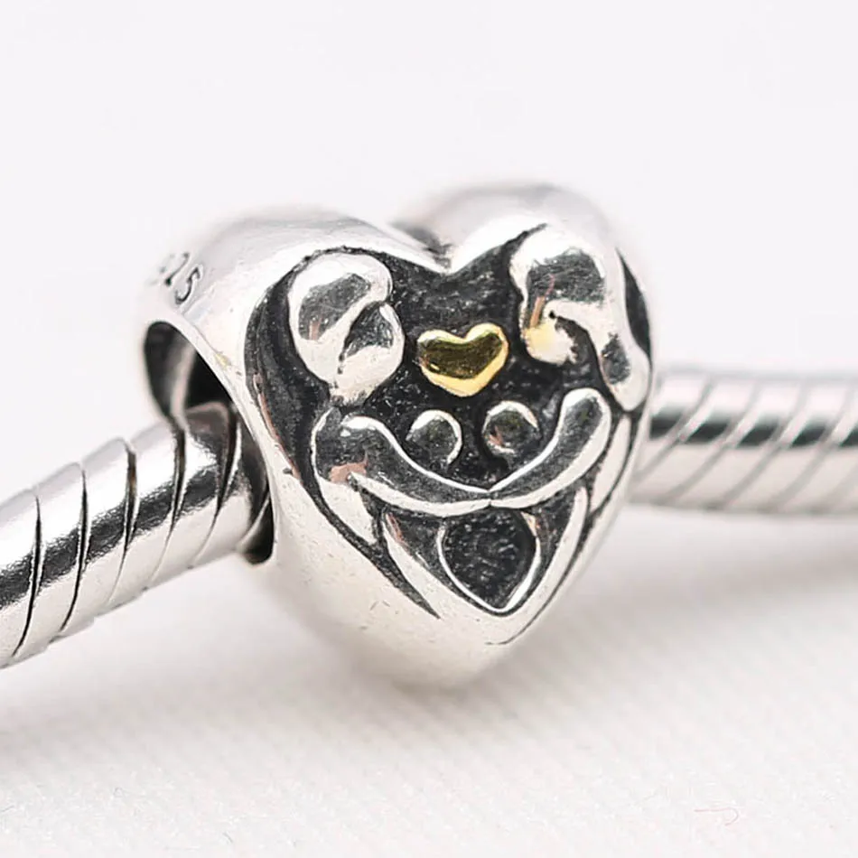 Аутентичные S925 DIY ювелирные изделия для влюбленных сердце очарование подходит