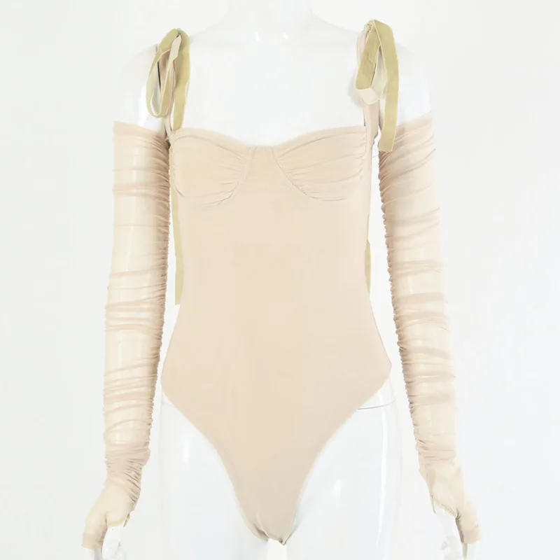 DEAT женские кружевные сетчатые обтягивающие боди с длинными рукавами Новое