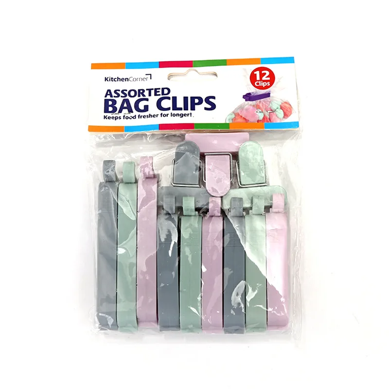 

12Pcs/set Plastic Bag Sealer Snack Fresh Food Storage Bag Clips Kitchen Tool accessories Mini Vacuum Sealing Clamp Food Clip
