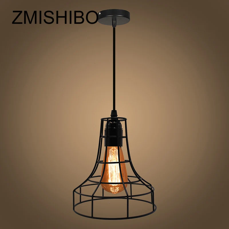 ZMISHIBO нерегулярные железные клетки дизайн подвесные светильники Регулируемая длина подвесной светильник E27 Droplights домашний подвесной светильник - Цвет корпуса: Type F