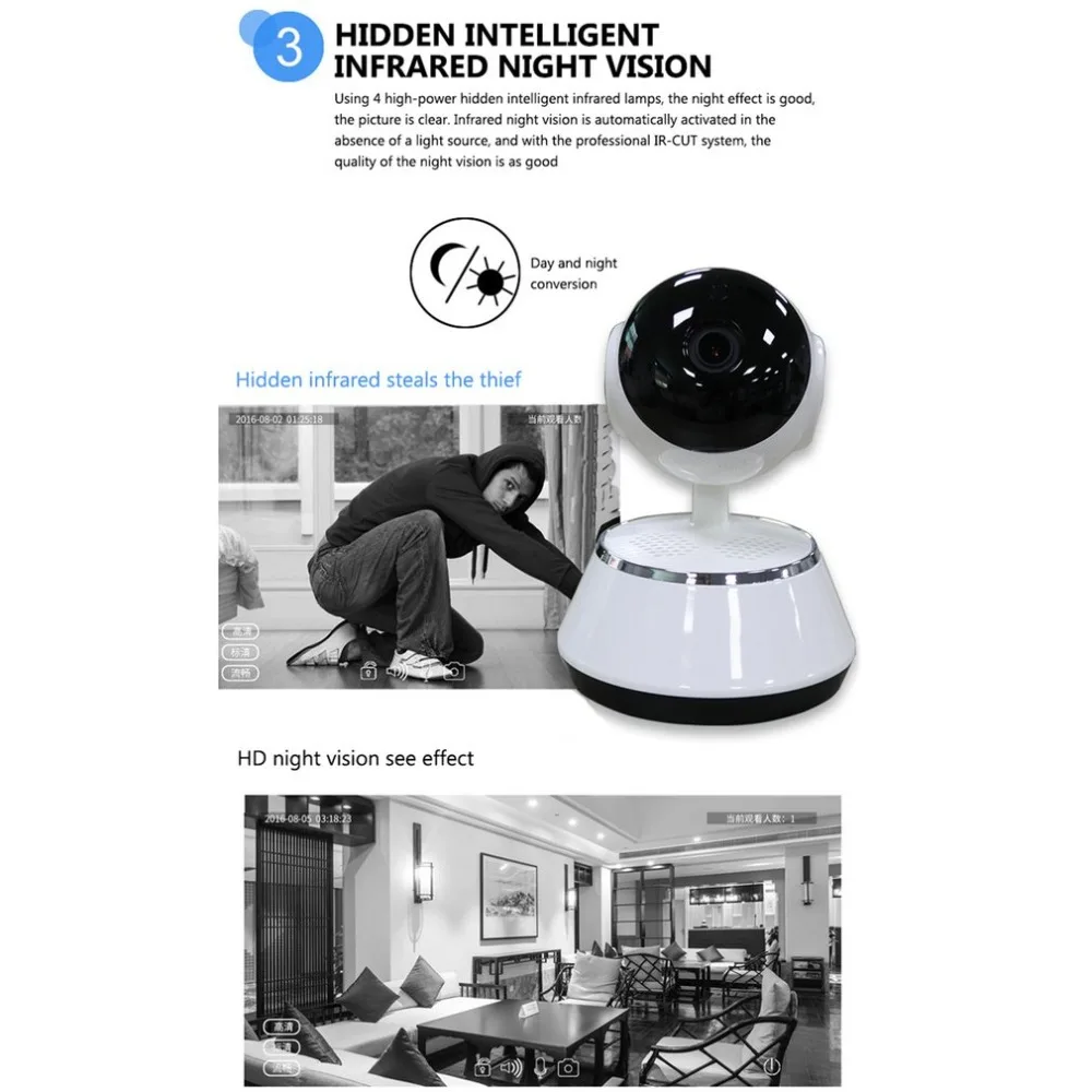 720P WiFi IP камера детский монитор HD Беспроводная умная детская камера ночного видения аудио видео запись камера видеонаблюдения V380