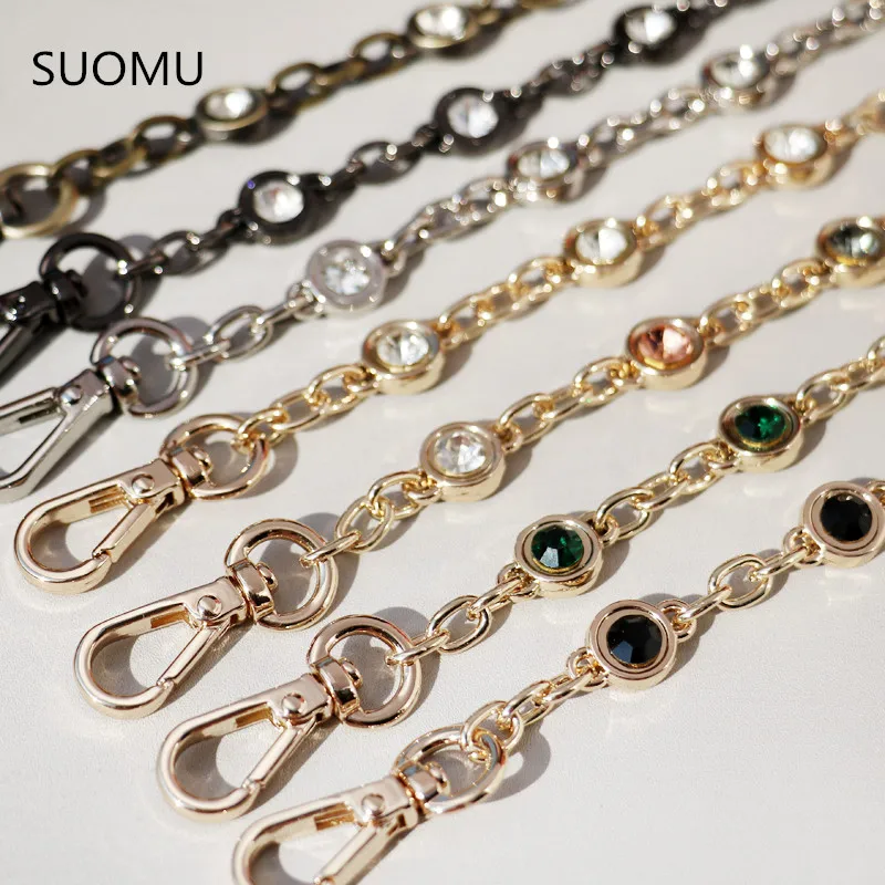 

Дизайнерская цепочка, металлическая цепочка со стразами, золотая, серебряная цепочка для сумок, аксессуары, фурнитура высокого качества 05