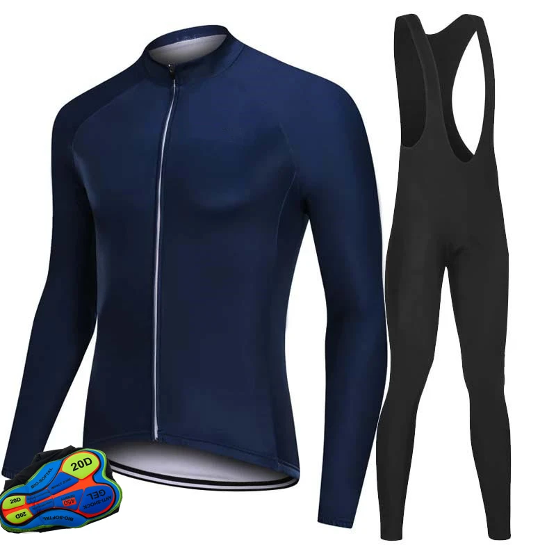 

Men Cycling Wear Suits Long Sleevs Bike Cycling Clothing Breathable Comfortable Outdoor Riding Jersey Set With Pocket