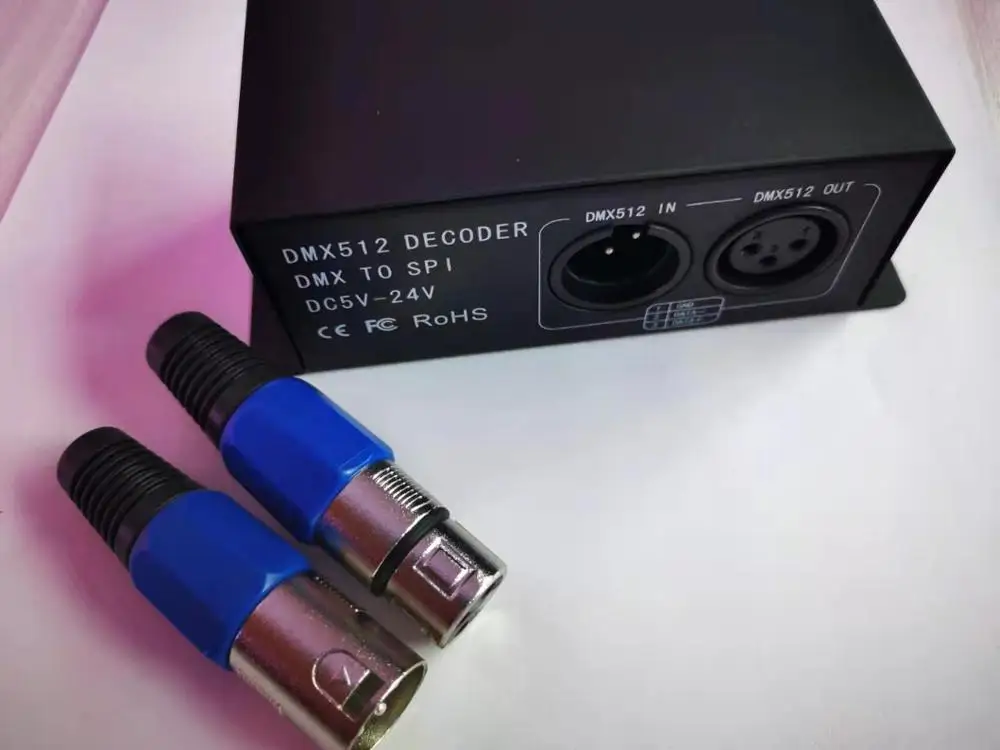 Полноцветный декодер DMX 512 5 В ~ 24 постоянного тока светодиодная полоса диммер к SPI