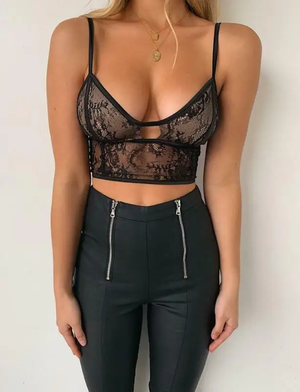 

Women Lace Floral Bralette Bralet Bra Bustier Unpadded Crop Top Cami Tank Tops