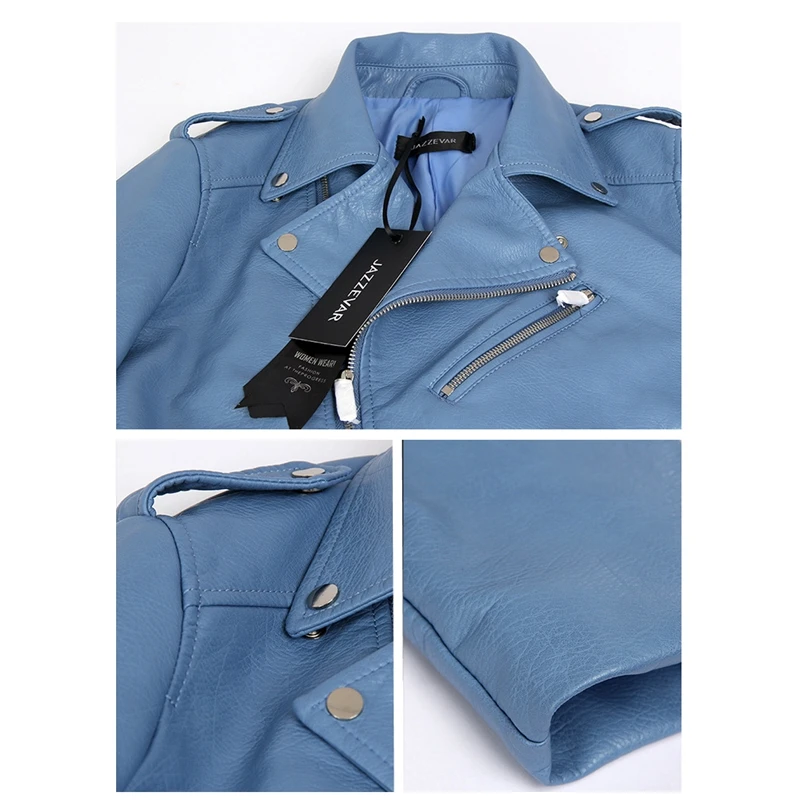 

SWYIVY Women's Faux Leather PU Jacket Coats Winter Faux Soft Leather Jackets And Coats Lady PU Zippers Motorcycle Streetwear