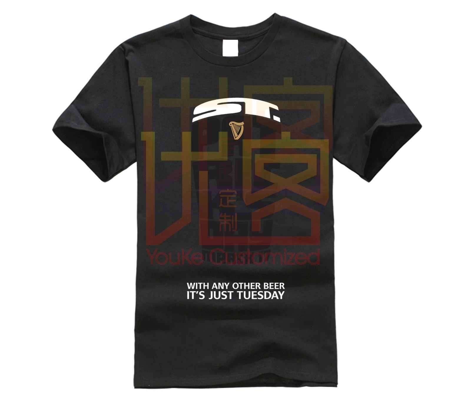 Guinness T Shirt Short Sleeve Human Body Embryo X-Ray O Neck T-Shirt Cotton Plus Size | Мужская одежда