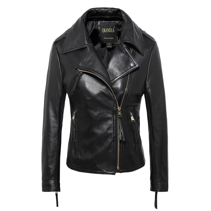 simple Free shipping,Brand style Genuine leather womens casual jackets.plus size soft sheepskin jacket,sales.slim clothing