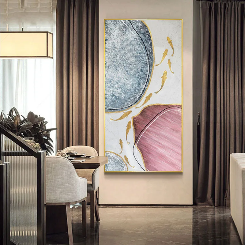 Золотая Абстрактная Картина на холсте настенное искусство настенные картины для
