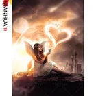 Алмазная живопись 5D, Настенная роспись, ангел, желания, небо, благословение, Бабочка, вышивка, сделай сам, украшение для дома, Круглый квадратный стразы, подарок