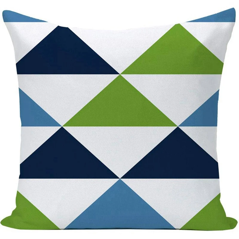 

4Pcs Navy Pear Green New Living Series Geometric Peach Skin Velvet Pillow Case & 1set Mermaid Tail Aluminum Balloon Set