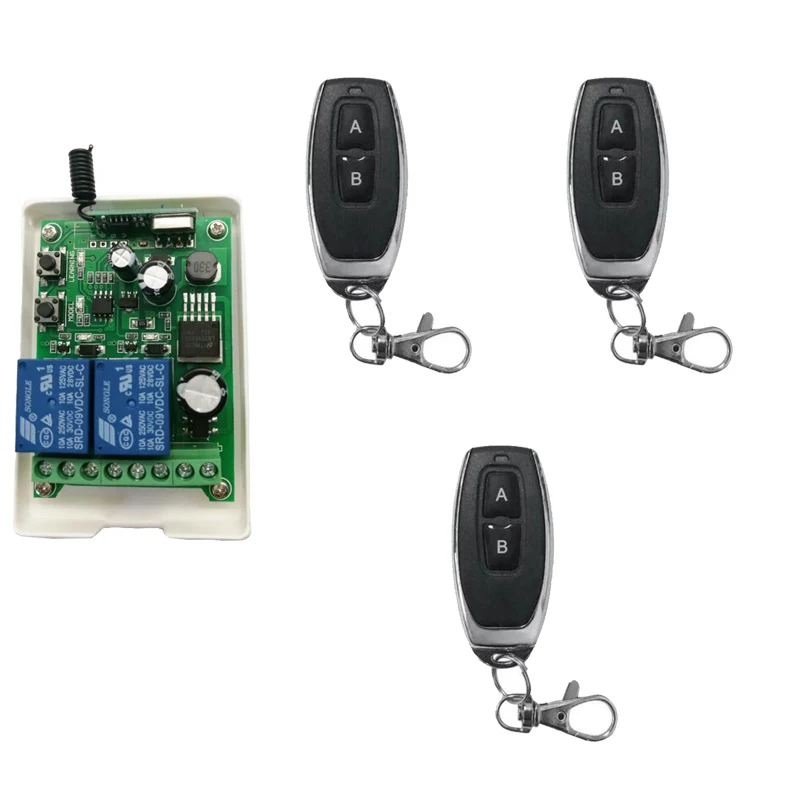 DC 12V 24V 36V 48V 10A реле 2CH RF беспроводной пульт дистанционного управления