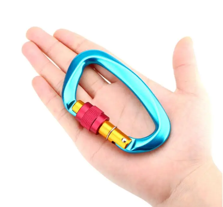 Outdoor Tool Mountaineering Caving Rock Climbing Carabiner D Shaped Safety Master Screw Lock Buckle Escalade Equipement 2PCS | Спорт и